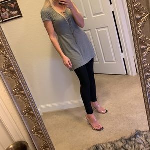 Grey tunic blouse size M NWOT
